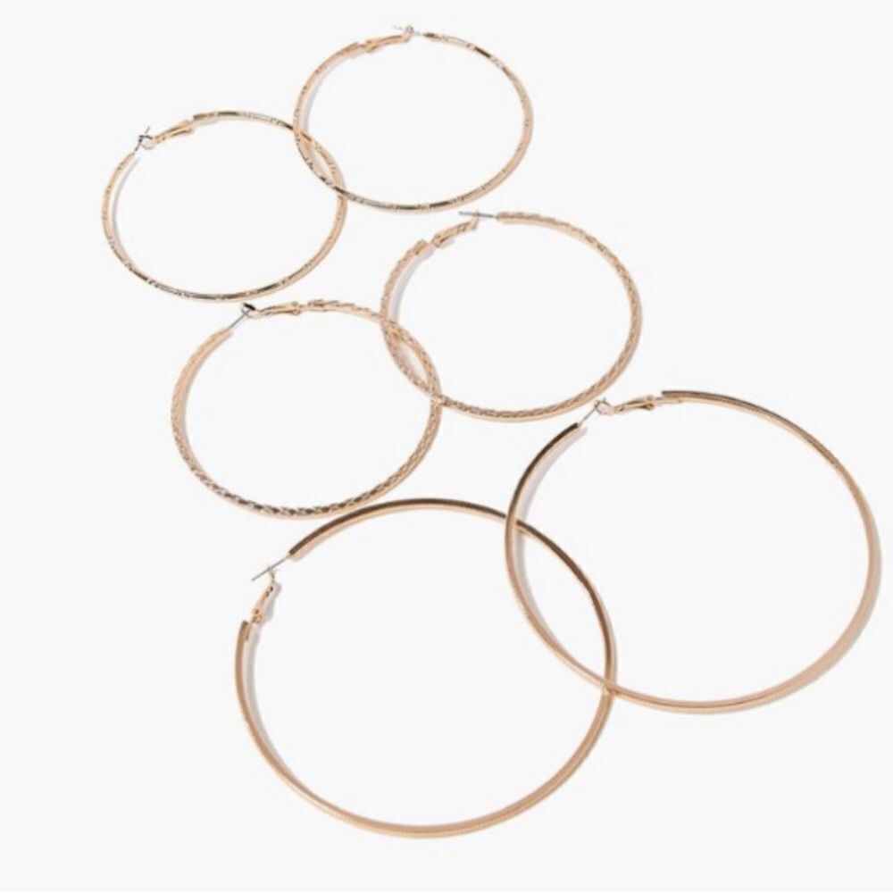 Forever 21 Gold and Pink Statement Earrings